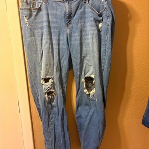 Torrid Blue Distressed Boyfriend Jeans